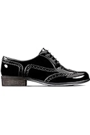 Clarks Hamble Oak Shoes, Zapatos de Cordones Brogue Mujer, Black, 37 EU