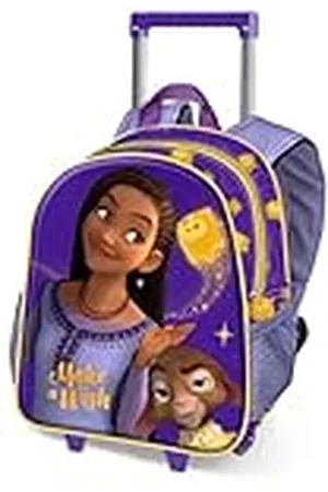 Disney Wish: El Poder De Los Deseos Star-Mochila 3D con Ruedas Pequeña, Lila, 26 x 34 cm, Capacidad 12,5 L
