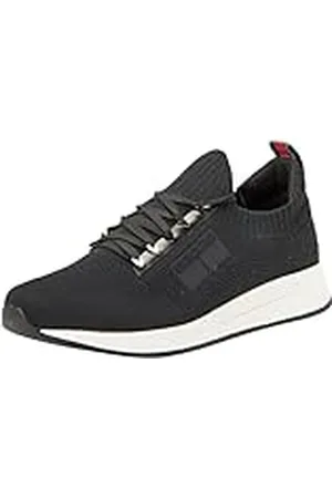 Tommy Hilfiger Zapatillas para Hombre Runner Sneaker Zapatillas de Deporte, (Black), 41