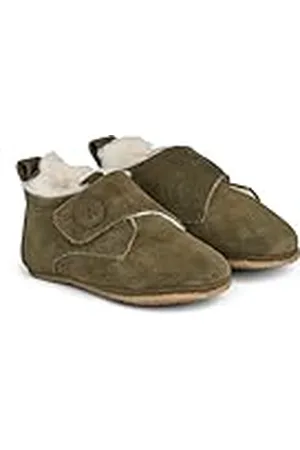 WHEAT Zapatillas Infantiles de Lana Taj Unisex 100% Suede Cuero Transpirable, Mule niños, , 19 EU
