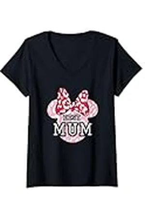 Minnie Mujer Best Mum Dia de la Madre Camiseta Cuello V