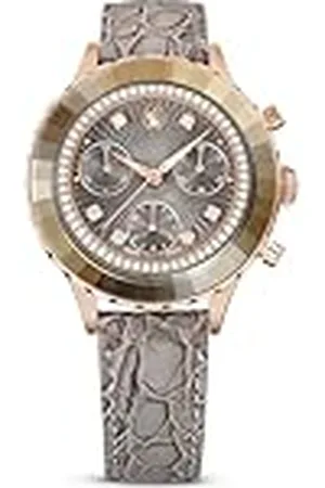 Swarovski Reloj Octea Chrono, Fabricado en Suiza, Correa de piel, , Acabado tono oro rosa