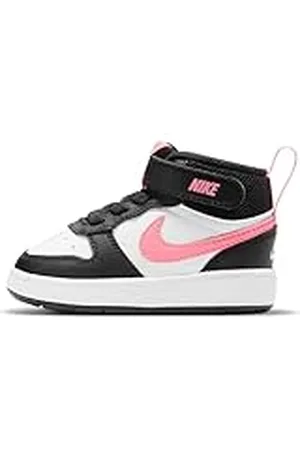 Nike Court Borough Mid 2 (TDV), Tres Cuartos de Alto Unisex niños, Black/Sunset Pulse-White, 18.5 EU