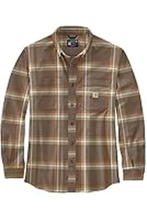 Carhartt Herren Langarmhemd Flannel L/S Plaid Shirt, Farbe:Chestnut, Größe:2XL Camiseta, , XXL Hombres
