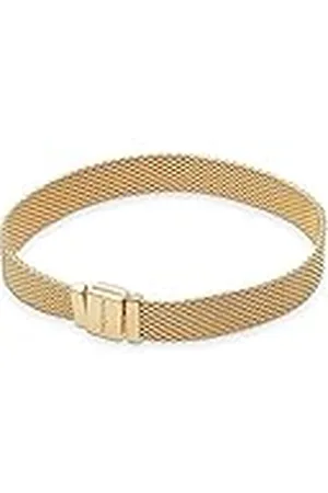 PANDORA Reflexions Pulsera de malla chapada en oro de 14 quilates, 21
