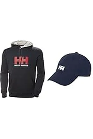 Helly Hansen Logo Hoodie HH Sudadera con Capucha, Hombre, Azul Marino, M + Unisex Logo Cap, Azul Marino, STD