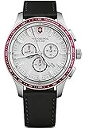 Victorinox Alliance Sport Chronograph Ø 44 mm Reloj de Pulsera de Hombre, Swiss Made, Cuarzo analógico, Sumergible hasta 100 m, Pulsera de Piel, /Blanco