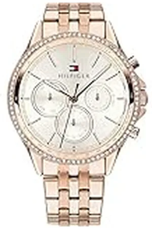 Tommy Hilfiger Reloj Analógico de Cuarzo multifunción para Mujer con Correa en Acero Inoxidable Color Oro Rosado - 1781978