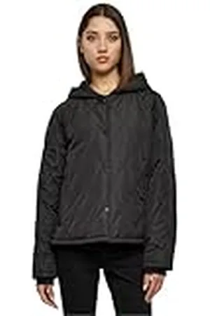 Urban classics Ladies Oversized Diamond Quilted Hooded Jacket Chaqueta, , XL para Mujer