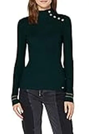 Morgan Jersey manga larga con botones y ribete Verde S
