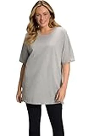 Ulla Popken Basic-Shirt, Rundhals Camisetas, Grau, 64-66 para Mujer