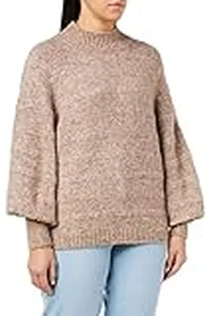 ONLY Onlcelina Life L/S High Jersey CC Knt Suter Pulver, Chestnut/Detalles: W. Melange, M para Mujer