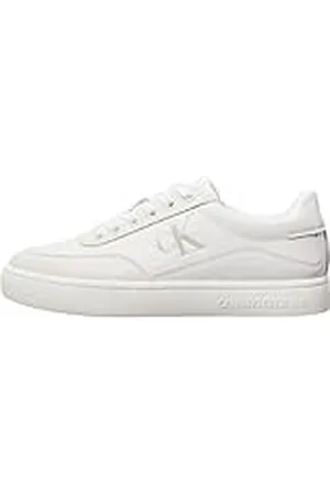 Calvin Klein Jeans CLASSIC CUPSOLE LOW MG LTH Zapatillas deportivas Mujer, Blanco (Bright White/Creamy White), 39 EU
