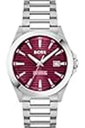 HUGO BOSS Reloj con Movimiento de Cuarzo de Tres Manecillas para Hombre Colección Strike con Correa de Acero Inoxidable Plateada - 1514174