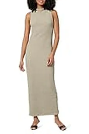 THE DROP Lena High Neck Textured Midi Dress Vestidos, , L