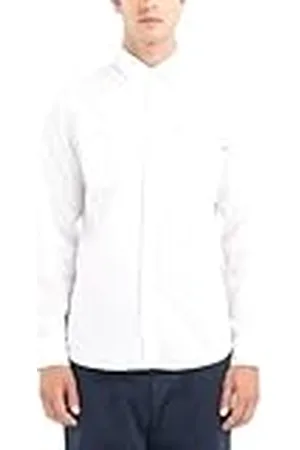 Replay Camisa vaquera de manga larga para hombre confeccionada en algodón, blanco (White 001), XS