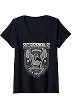 Scorpions Mujer Adornos Rock Believer Camiseta Cuello V