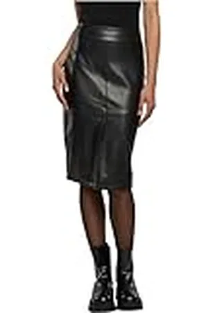 Urban classics Ladies Synthetic Leather Pencil Skirt, Falda Mujer,