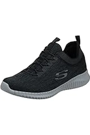 Skechers ELITE FLEX HARTNELL, Zapatillas para Hombre, Black & Gray Mesh/Trim, 44 EU