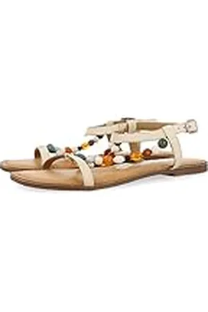 Gioseppo Sandalias Off-White de Piel con Detalle de Cuentas Multicolor para Mujer coincy