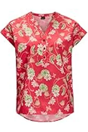 Jack Wolfskin Camisa Paradise para Mujer, tulipán Red All Over, Talla XS