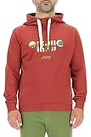 Jeep O102889-R077 J Sudadera Capucha Hombre - Estampado Grille Fondo de Camuflaje de Corteza J23W Hombre Bordeaux XL