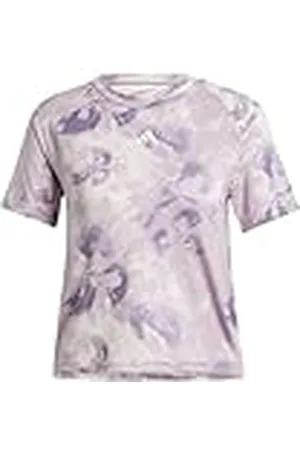 adidas Mujer Train Essentials AOP Flower Tie-Dye tee, Putty Mauve/Preloved Fig, XS