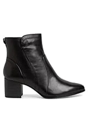 Tamaris 8-85310-41 Comfort Fit-Botines de Piel con tacón de Punta, Botas Cortas al Tobillo Mujer, , 37 EU Ancho
