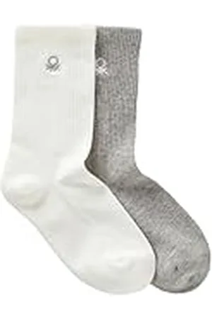 Benetton Calzini 2 Paia 6ao50702a Calcetines, Color Blanco, 12 años para Niños