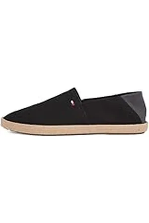 Tommy Hilfiger Alpargatas Hombre Core Textile con logotipo, (Black), 43