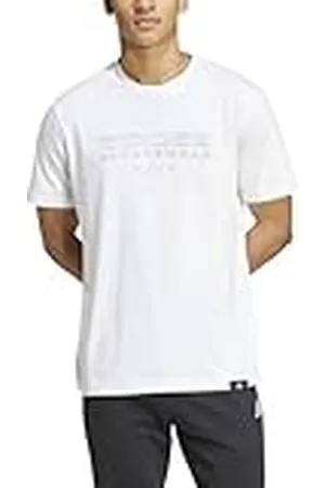 adidas Hombre Tech Linear Graphic tee, White, L Tall