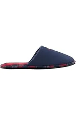 Emporio Armani Eagle Slippers Hombres, Marine+Red Tartan, 41 EU