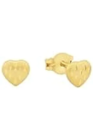 Amor Pendientes para niñas, 0,5 cm, oro, corazón, en caja de regalo, 2013408