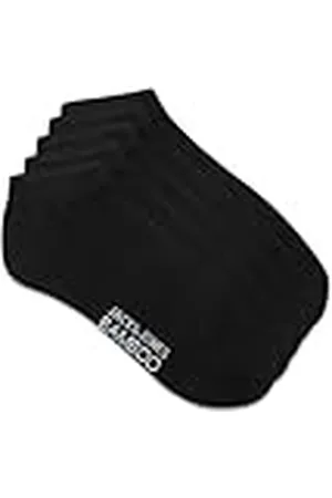 JACK & JONES Bamboo Short Sock 5 Pack Calcetines Cortos DE BAMBÚ JACBASIC Pack DE 5, Black/Detail:BlackBlackBlackBlack, One Size de los Hombres