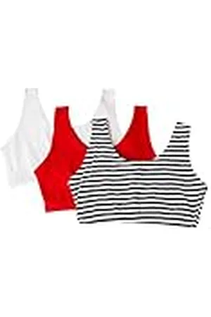 Fruit Of The Loom Sujetador Deportivo Estilo Tanque de algodón, , 40 (Pack de 3) para Mujer