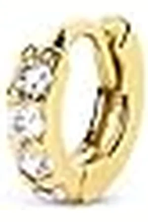 SINGULARU Pendiente Suelto Aro Cleo S. Plata de Ley 925 con Acabado Baño de Oro de 18 Kt. Cierre Congo. Joyas para Mujer