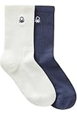 Benetton Calzini 2 Paia 6ao50702a Calcetines, Color Blanco, 12 años para Niños