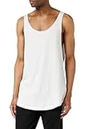 Urban classics Long Shaped Open Edge Loose Tank Camiseta Deportiva de Tirantes, , XXL para Hombre