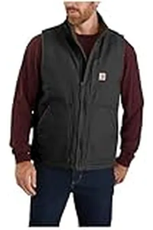 Carhartt Chaleco utilitario en lona de algodón con efecto desgastado Sherpa Lined, cuello perkins, Loose Fit Para Hombre, , XL