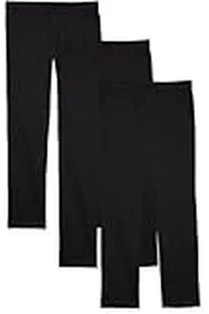Amazon Pantalones Chinos Uniformes con Parte Delantera Plana Niña, Pack de 3, , 11 años