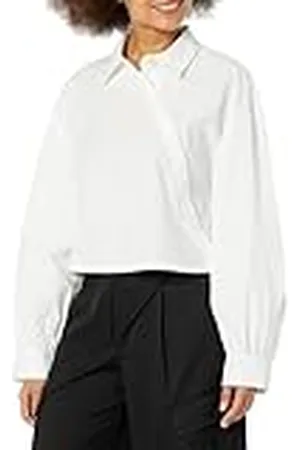 THE DROP Camisa para Mujer, Corta con Parte Delantera Asimétrica, , por @karenbritchick, L