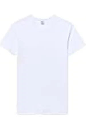 Abanderado Camiseta de manga corta y cuello redondo Algodón de invierno para Niño x1, Blanco, 14 años