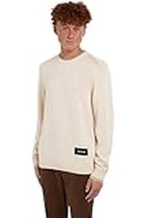 Tommy Hilfiger Jersey para Hombre Crew Neck Jersey de Punto, Beige (Ancient White), XS