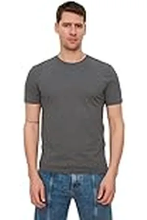 Trendyol Anthracite Basic Male Slim Fit 100% algodón Manga Corta Bicycle Camiseta, , S para Hombre