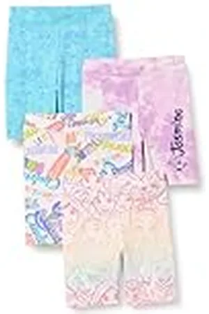 Amazon Disney | Marvel | Star Wars | Frozen | Princess Pantalones ciclistas cortos (anteriormente Spotted Zebra) Niña, Pack de 4, , 4 años