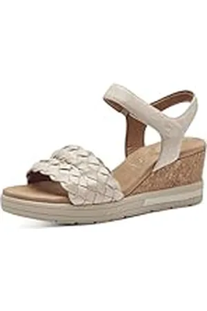 Tamaris Comfort 8-88308-42 415 Ivory Wedge Plateau Sandale Komfortable Mehrweite Alltagsschuh Festlich Elegant, Sandalias con cuña Mujer, , 40 EU Ancho