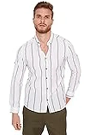 Trendyol Básica Ajustada con Cuello de Camisa para Hombre, , M