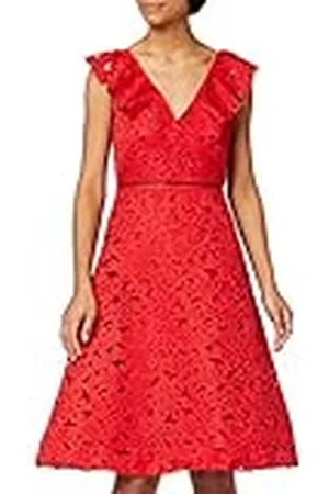 TRUTH & FABLE Marca Amazon - Vestido de Fiesta Mujer, (Red), 38, Label: S
