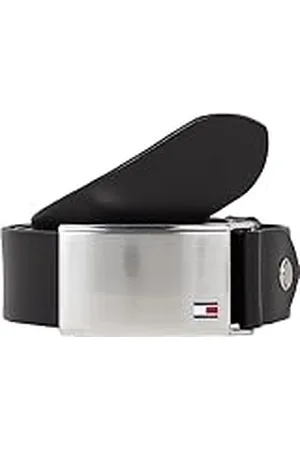 Tommy Hilfiger Hombre Cinturón TH Plaque Belt 3.5 Adj Cinturón de Cuero, , 95
