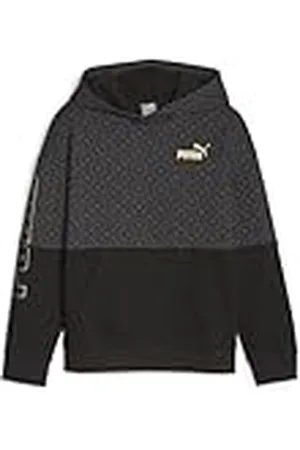 PUMA Power Logo Love Colorblock Sudadera con Capucha G Sudor, Niñas, Negro Black, 128